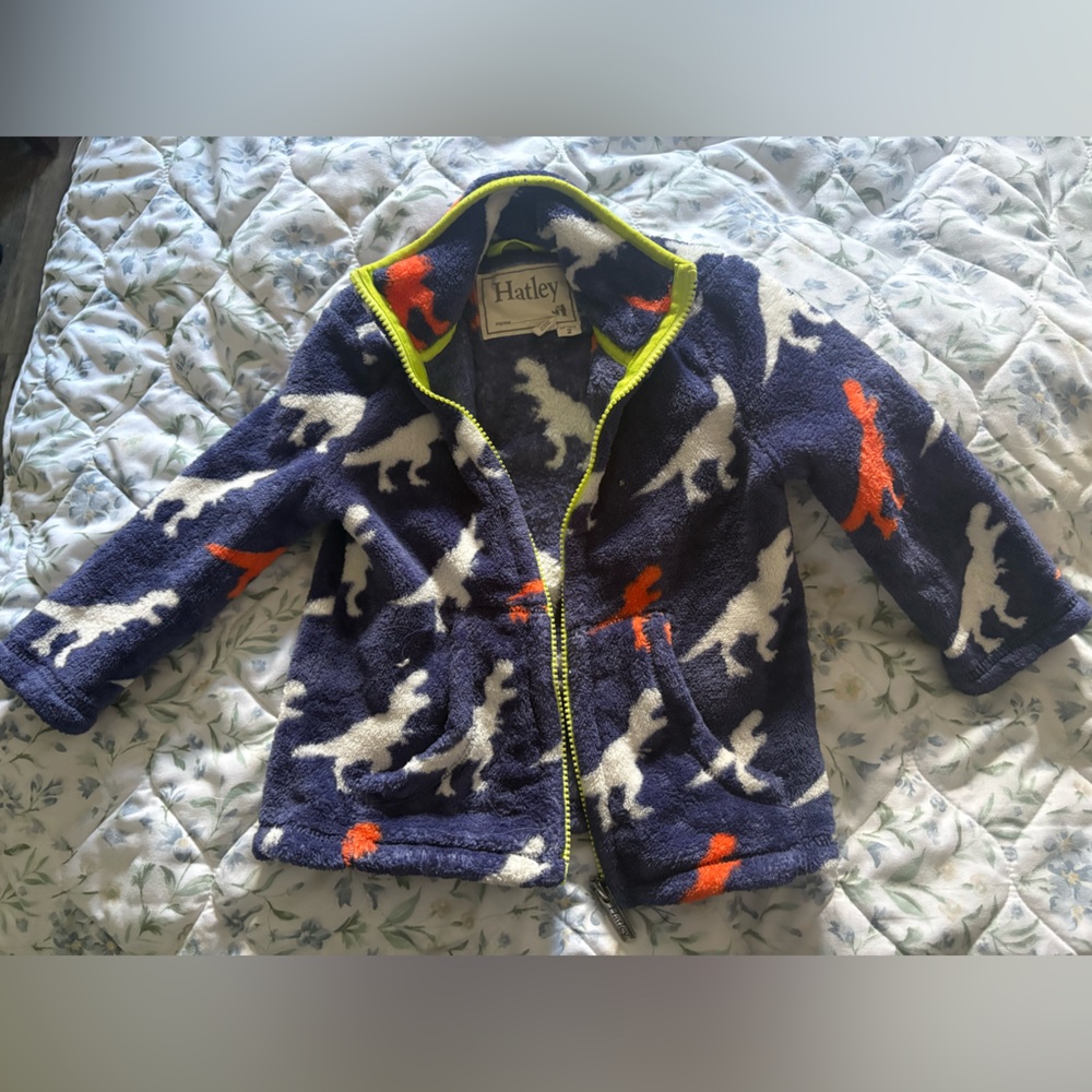 Hatley Navy Dinosaur Fleece Jacket
